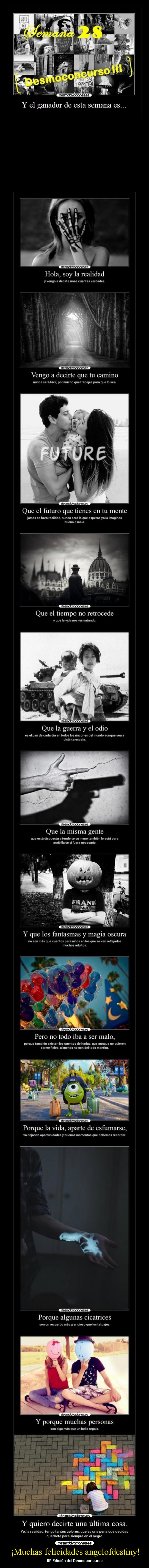 ¡Muchas felicidades angelofdestiny! - IIIª Edición del Desmoconcurso
