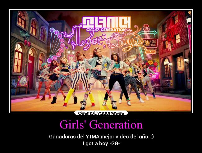 Girls Generation - Ganadoras del YTMA mejor vídeo del año. :)
I got a boy -GG-