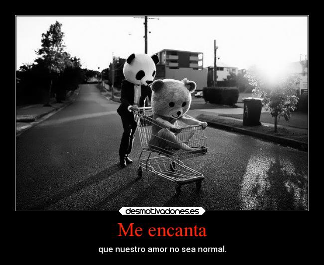 Me encanta - que nuestro amor no sea normal.