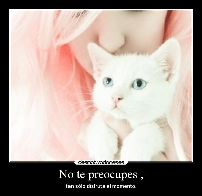 No te preocupes , - tan sólo disfruta el momento.