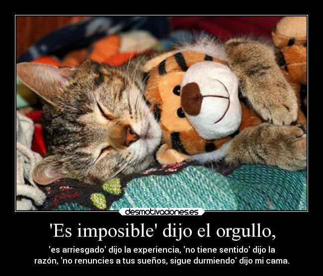 Es imposible dijo el orgullo, - 