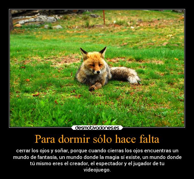Para dormir sólo hace falta -