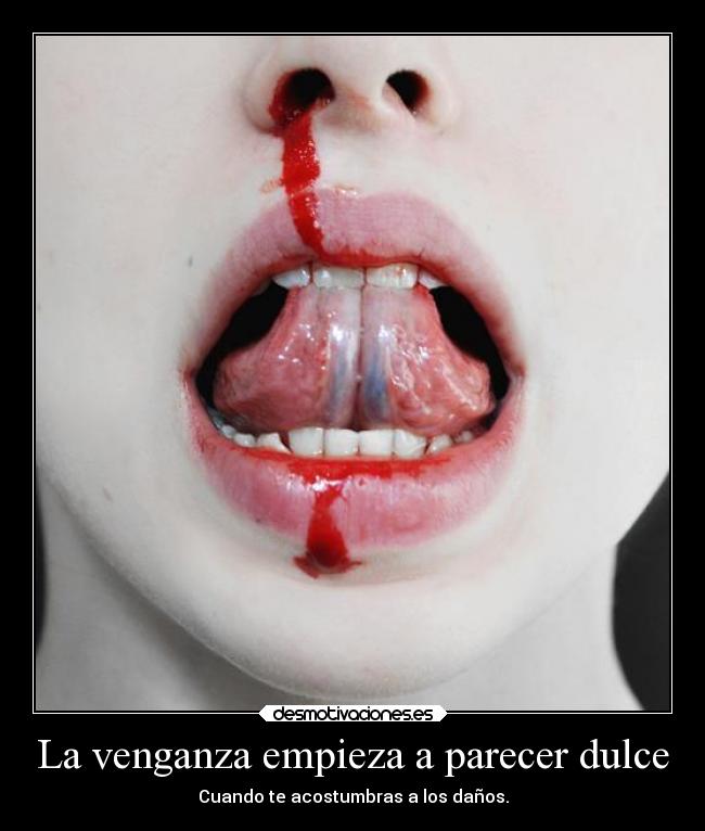 La venganza empieza a parecer dulce - Cuando te acostumbras a los daños.