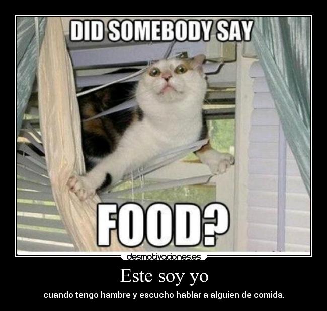 Este soy yo - cuando tengo hambre y escucho hablar a alguien de comida.