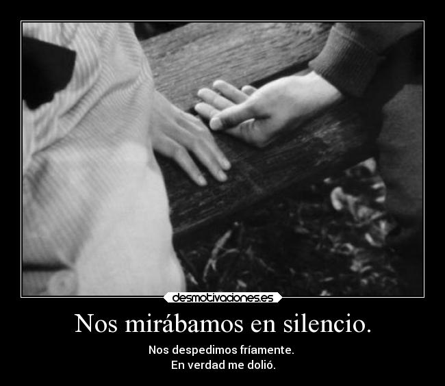 Nos mirábamos en silencio. - 