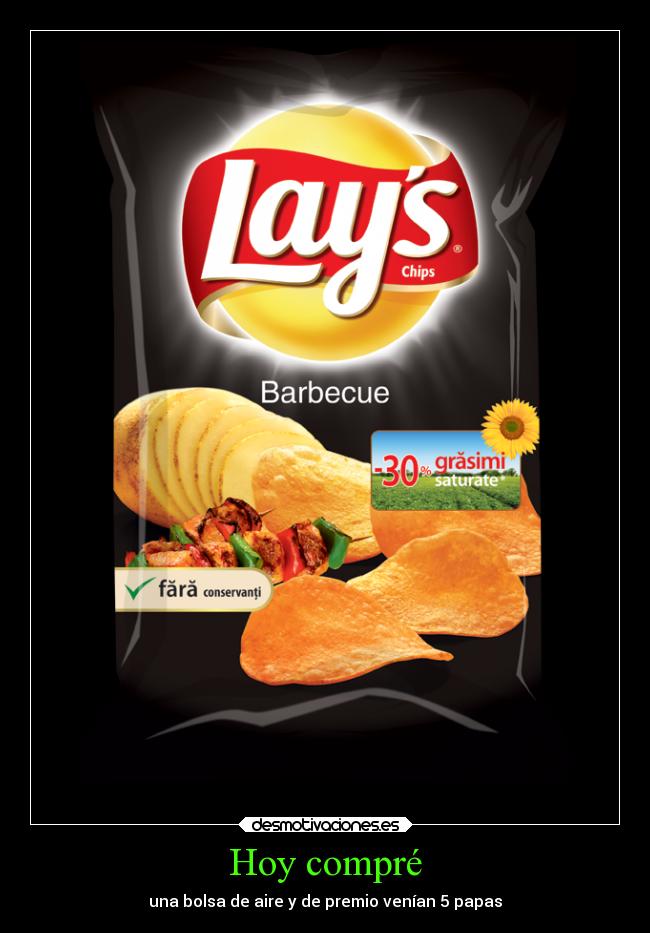 carteles humor lays papas bolsa aire desmotivaciones