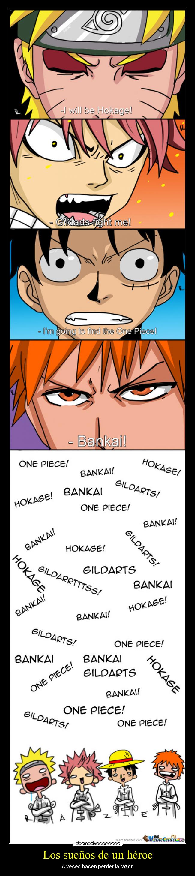carteles ignorancia naruto bleach one piece fairy tail anime desmotivaciones