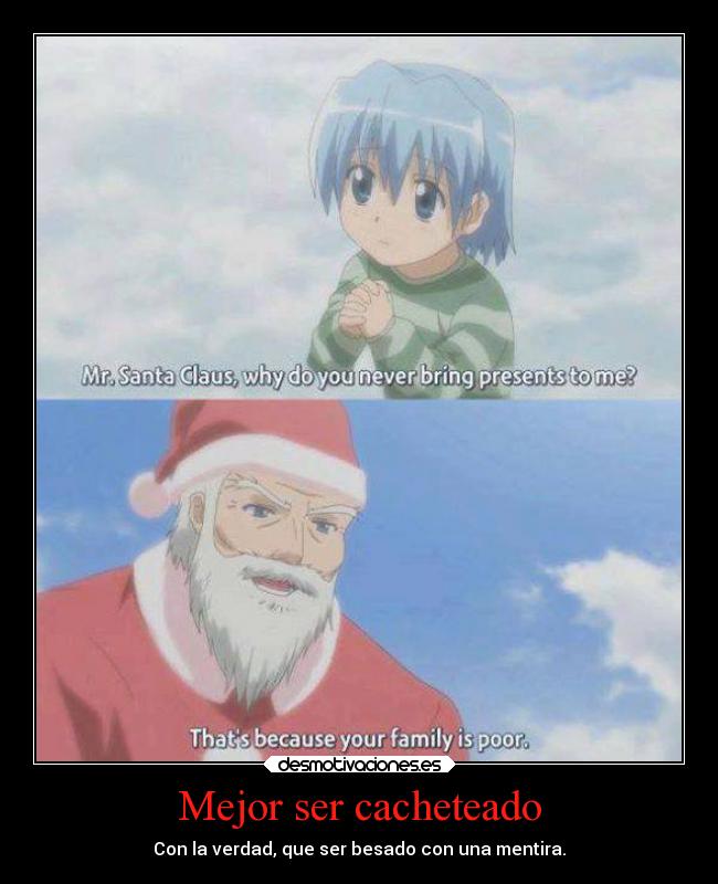 carteles desmotivaciones vida verdad mentira mundo santa claus ayasaki hayate gotoku anime manga desmotivaciones