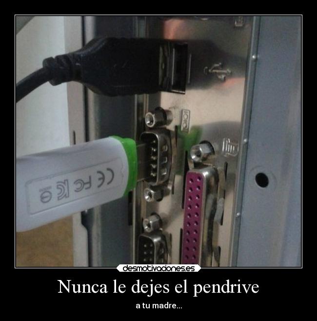 carteles hook pendrive madre deje olvido chaqueta lavo mierda pendrive desmotivaciones