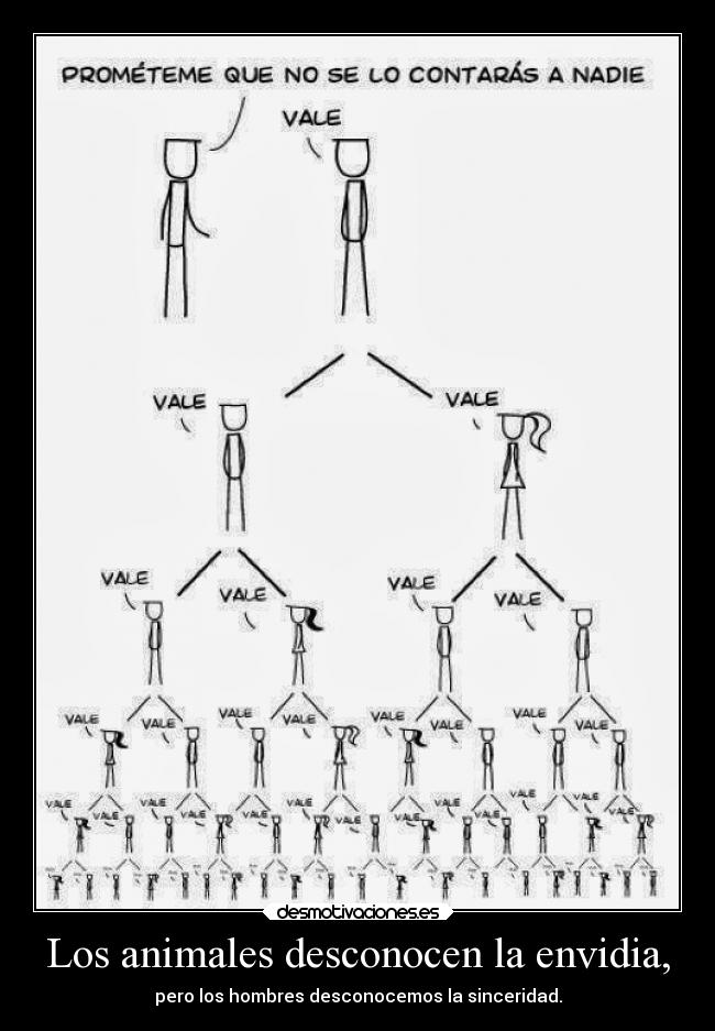 Los animales desconocen la envidia, - 