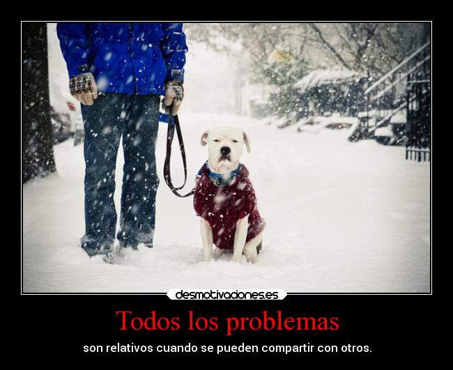 Todos los problemas - son relativos cuando se pueden compartir con otros.