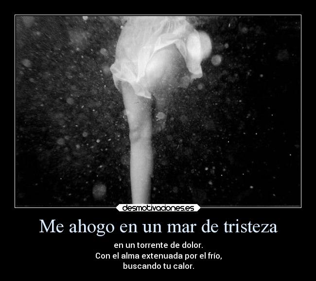 Me ahogo en un mar de tristeza -