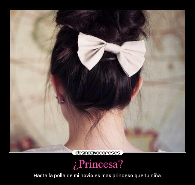¿Princesa? - Hasta la polla de mi novio es mas princeso que tu niña.