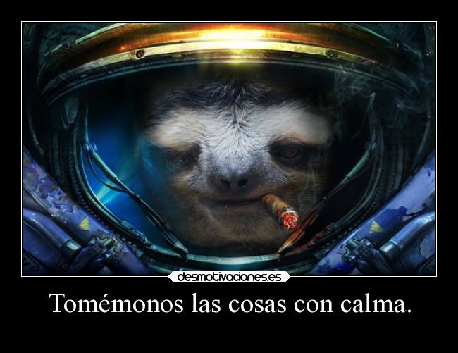 Tomémonos las cosas con calma. -