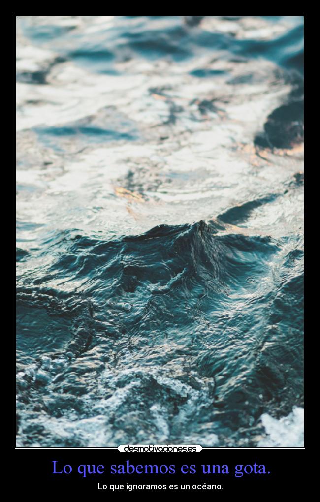 Lo que sabemos es una gota. -