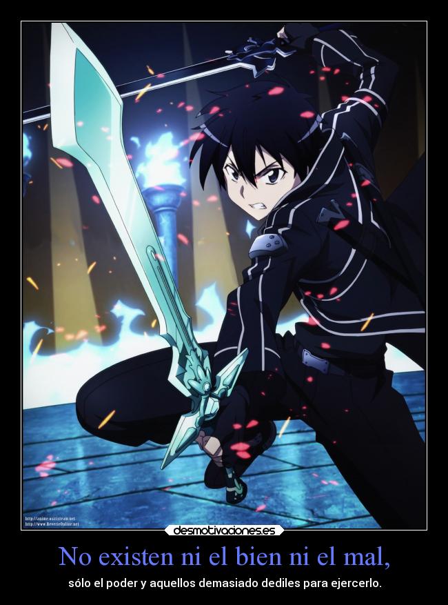 carteles anime otaku manga infiernodeangeles devilbrigade kirito sword art online desmotivaciones