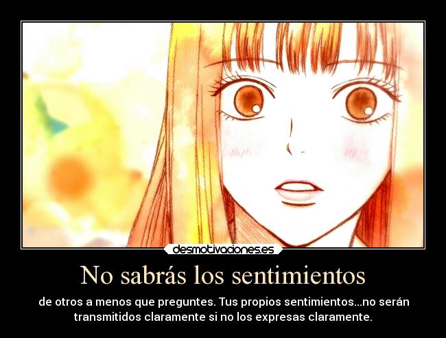 No sabrás los sentimientos -