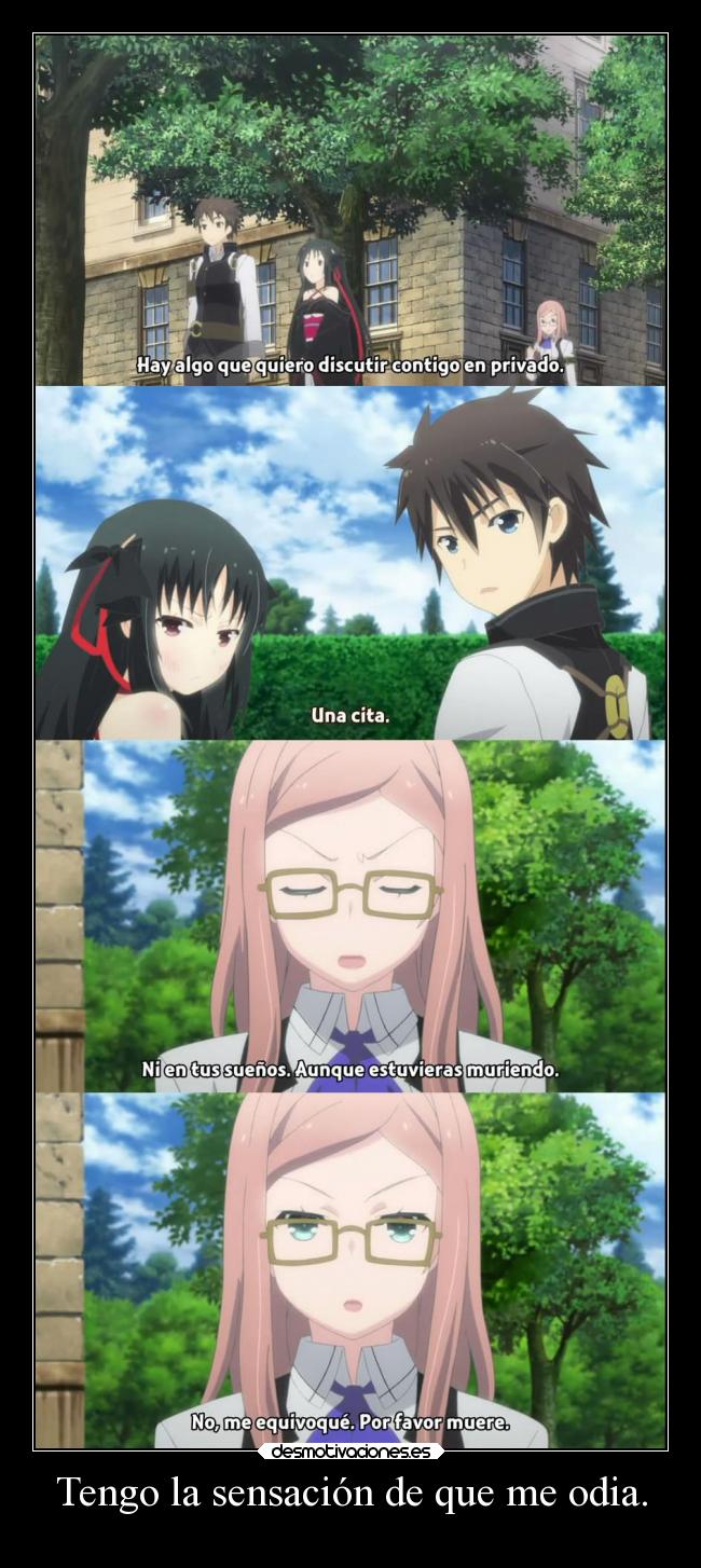 Tengo la sensación de que me odia. -