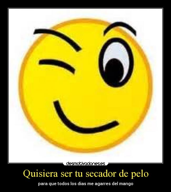 Quisiera ser tu secador de pelo - para que todos los dias me agarres del mango