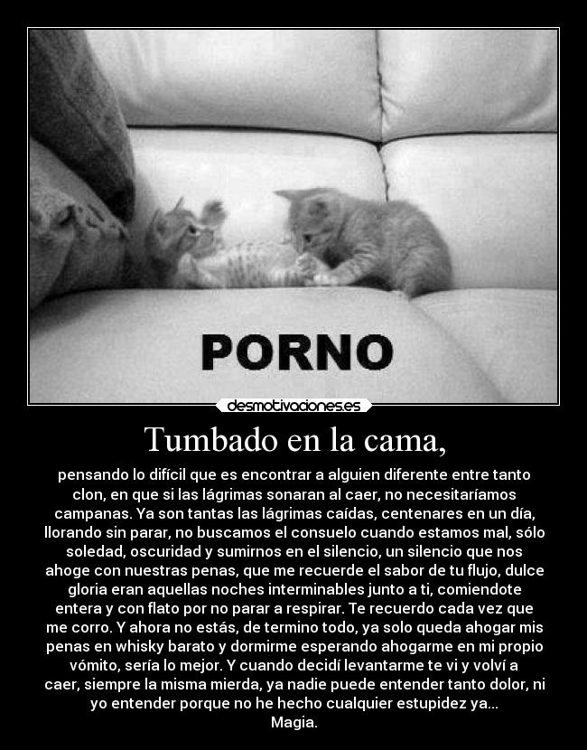 Tumbado en la cama, - 