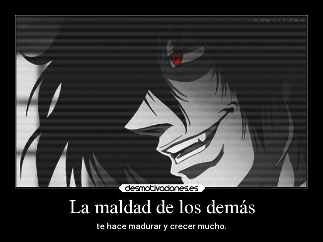 carteles anime otaku manga hellsing alucard devilbrigade infiernodeangeles suicidio muerte salida vida maldad desmotivaciones