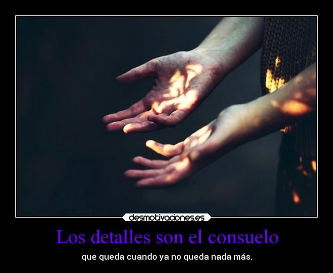 Los detalles son el consuelo -