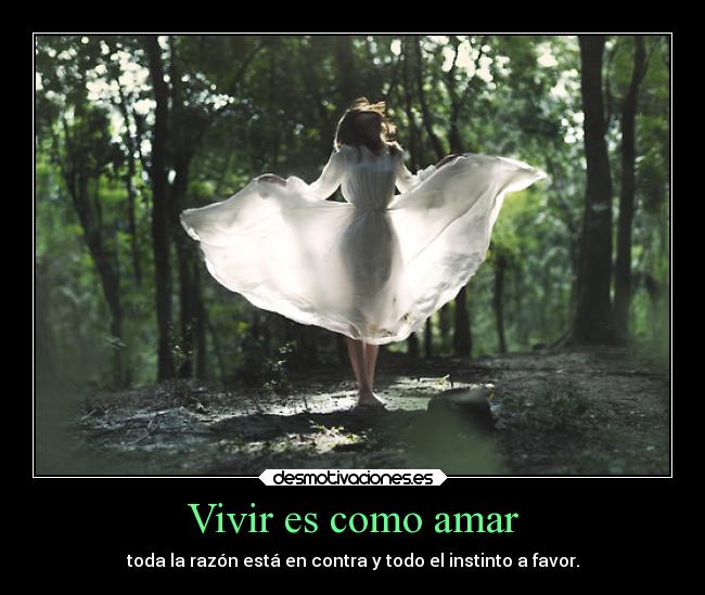 Vivir es como amar - toda la razón está en contra y todo el instinto a favor.