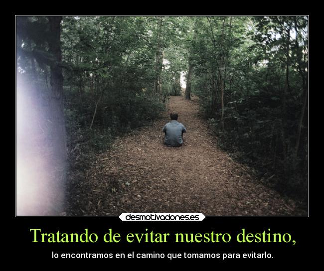 Tratando de evitar nuestro destino, - lo encontramos en el camino que tomamos para evitarlo.