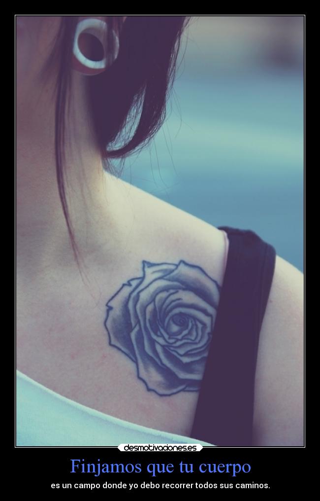 Finjamos que tu cuerpo - es un campo donde yo debo recorrer todos sus caminos.