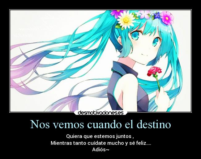 Nos vemos cuando el destino -