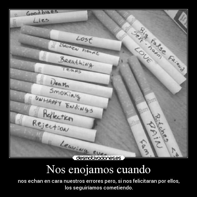 Nos enojamos cuando -