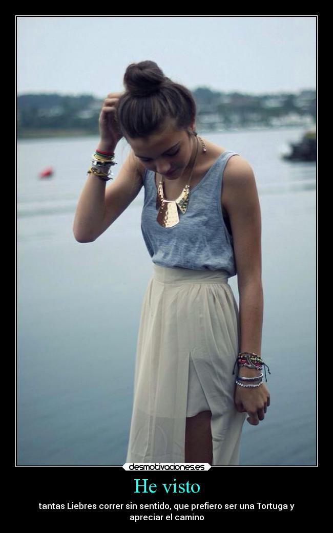 He visto - tantas Liebres correr sin sentido, que prefiero ser una Tortuga y
apreciar el camino