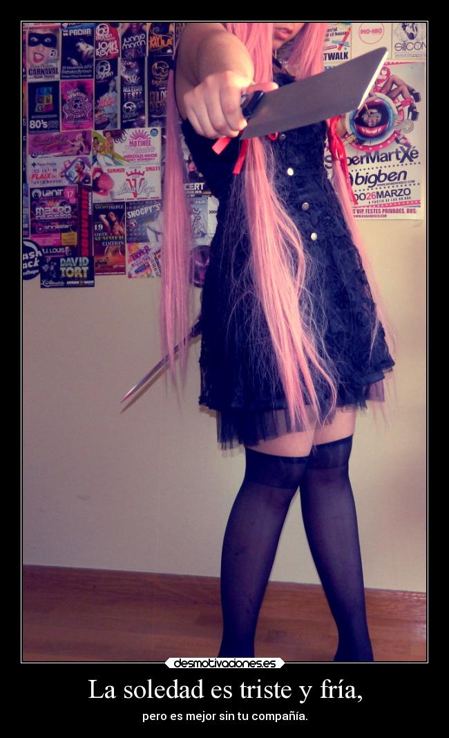 carteles soledad anime otaku manga yuno infiernodeangeles devilbrigade mirai painxcaro desmotivaciones