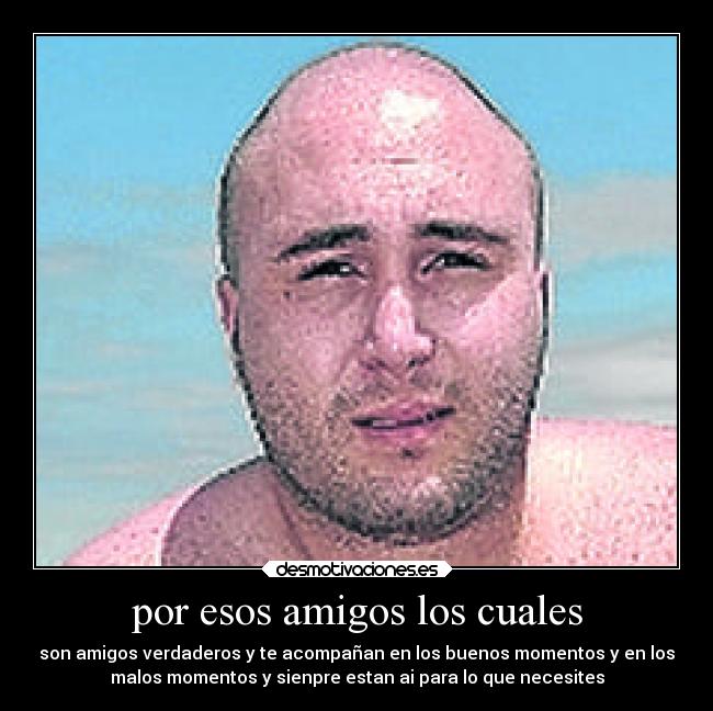 por esos amigos los cuales - son amigos verdaderos y te acompañan en los buenos momentos y en los
malos momentos y sienpre estan ai para lo que necesites