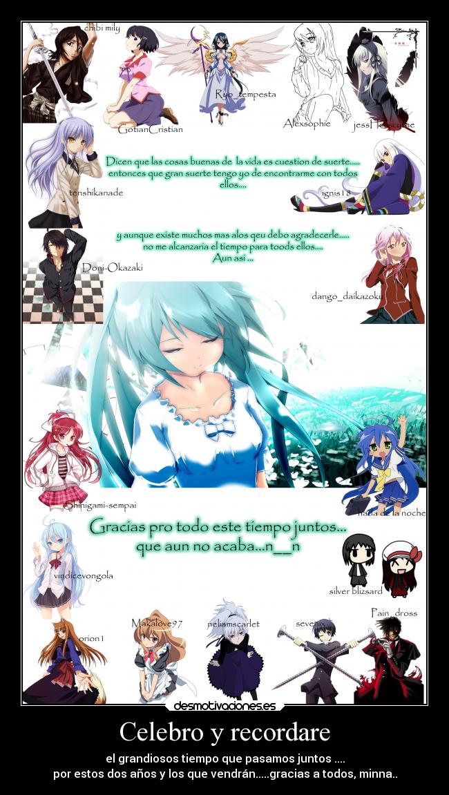 carteles amistad mundo vida anime celebrar recodar tiempo juntos desmo cumpleanos gracias desmotivaciones