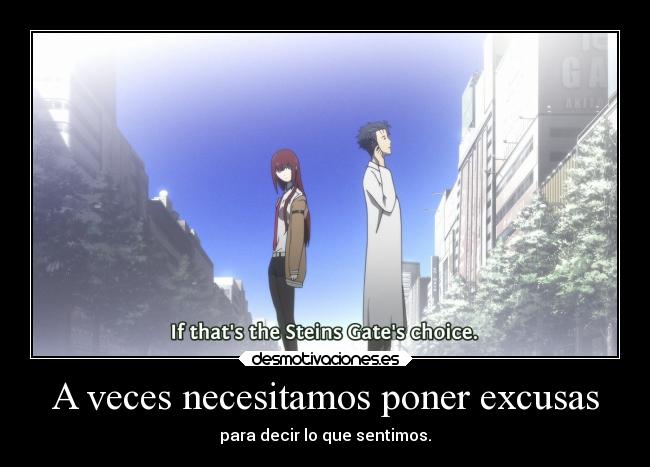 carteles amor anime raptorhunters harukaze manga otaku steins gate deja okabe rintarou kurisu love excusa desmotivaciones