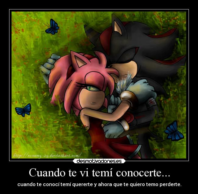 Cuando te vi temí conocerte... - cuando te conocí temí quererte y ahora que te quiero temo perderte.