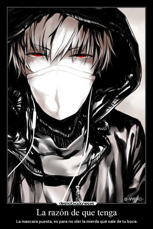 carteles anime boy mask mierda ewe desmotivaciones