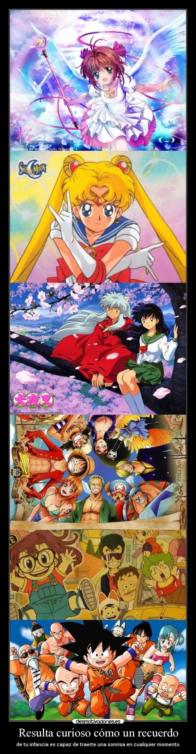 carteles anime desmoc3 sakura dragon ball one piece inuyasha harukaze gotian raptorhunters kirch theinmortals desmotivaciones