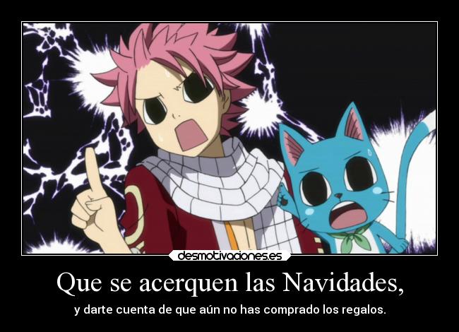 carteles anime fairy tail navidad desmotivaciones