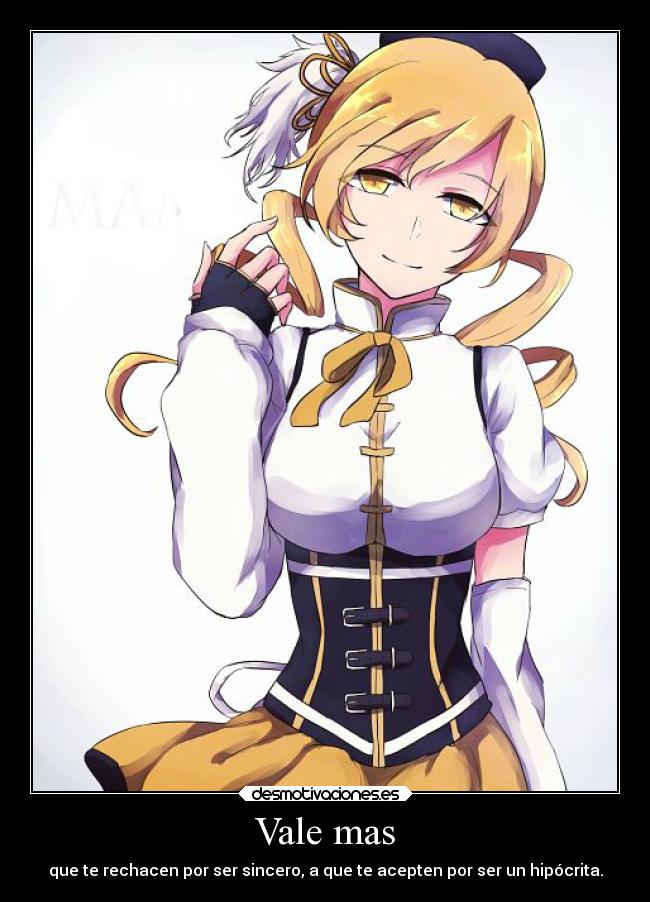 carteles anime mahou shoujo madoka magica mami tomoe desmotivaciones