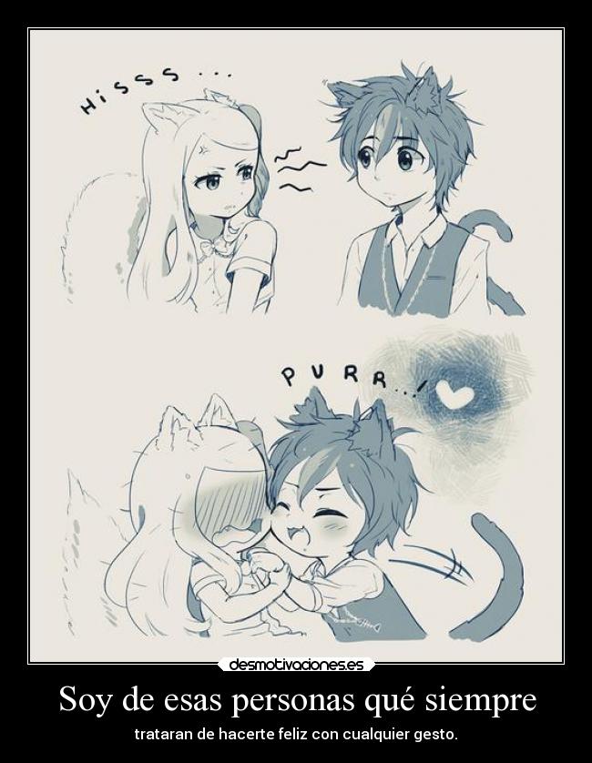 carteles anime neko feliz desmotivaciones