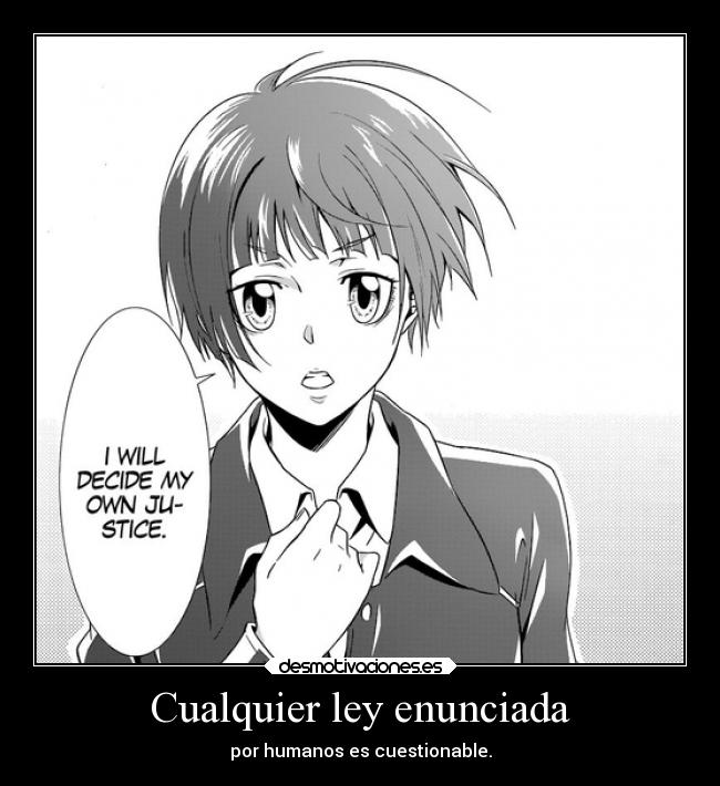 carteles anime porque cada uno tiene concepcion sobre justicia lllll psychopass tsunemori akane muwigaraklan desmotivaciones