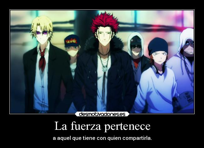 carteles anime proyect mikoto suoh misaki yata fuerza red king desmotivaciones