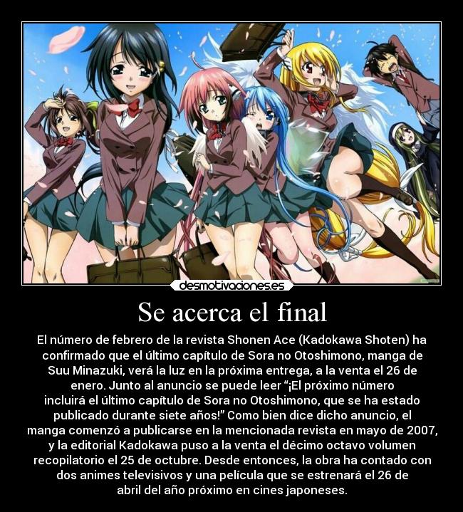 carteles anime sora otoshimono ikaros kazane hiyori astraea delta nymph beta chaos epsilon harpies desmotivaciones