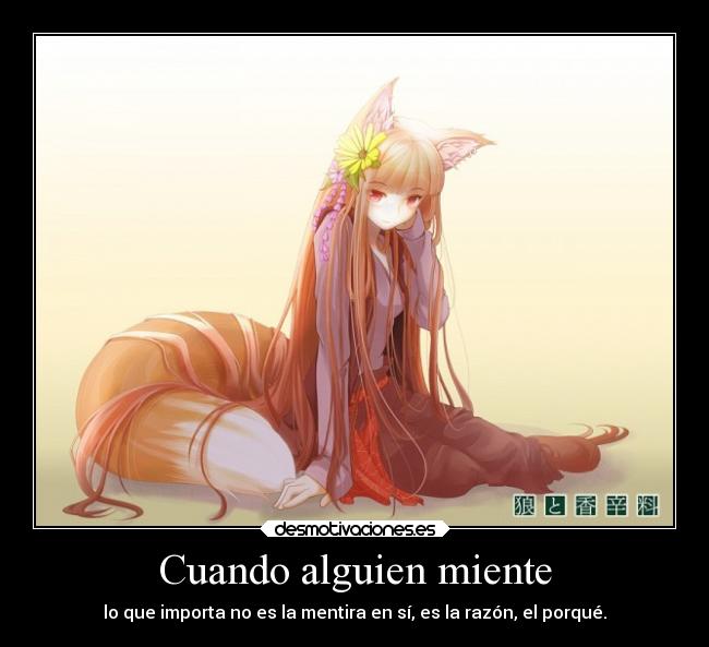 carteles anime spice and wolf horo desmotivaciones