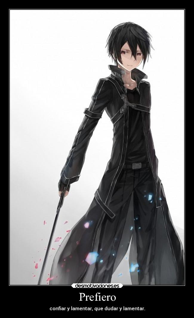 carteles anime sword art online kirito kirigaya kazuto desmotivaciones