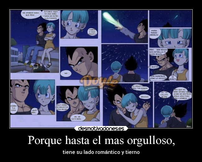 carteles anime tetas amor ternura bulma vegeta goku tierno manga desmotivaciones
