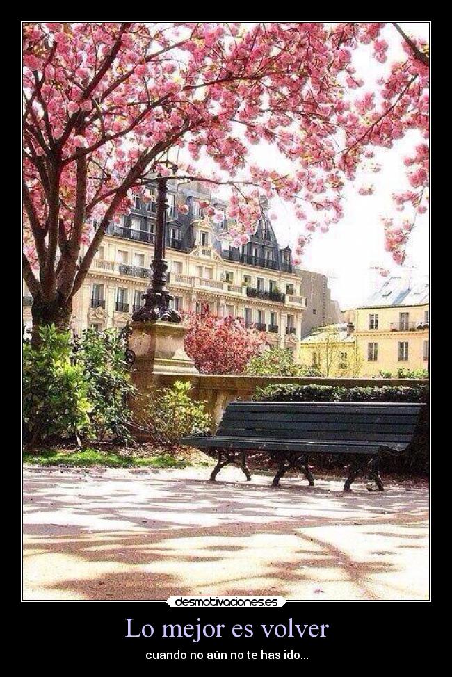 Lo mejor es volver - cuando no aún no te has ido...