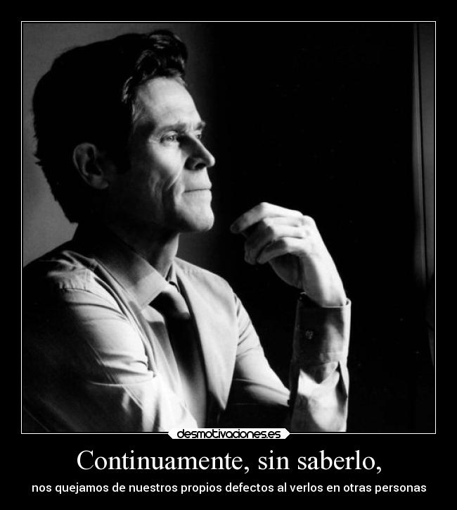 Continuamente, sin saberlo, - nos quejamos de nuestros propios defectos al verlos en otras personas